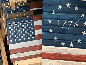 Small Tobacco Stick American Flags, Wooden Flags, Rustic Flags