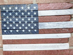 Large Tobacco Stick American Flags, Wooden Flags, Rustic Flags